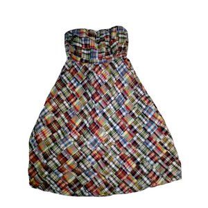 J.Crew Women's Size 4 Strapless Madras Dress